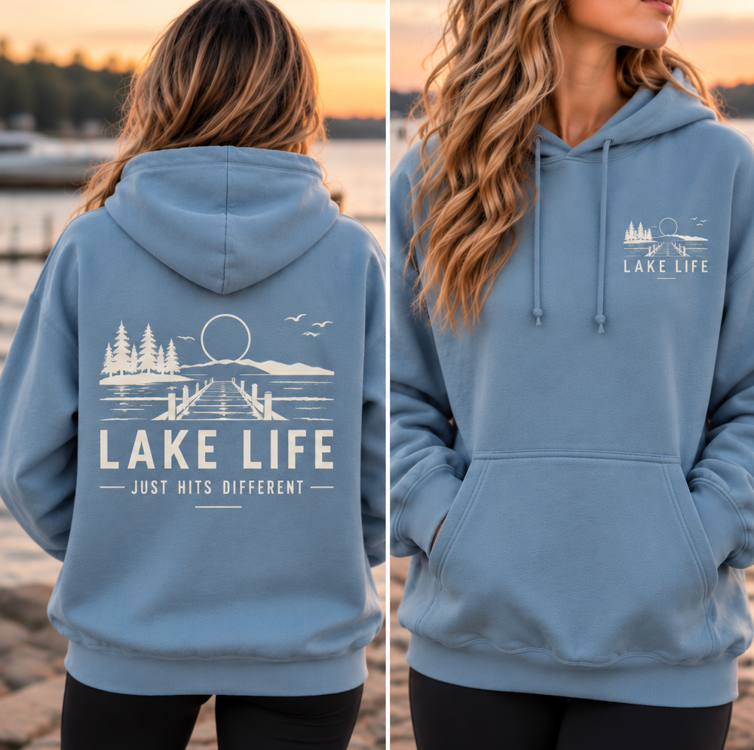 Lake Life just hits different - Unisex Hoodie