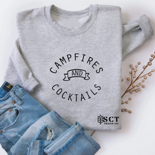 Load image into Gallery viewer, Campfires and Cocktails - Unisex Crewneck