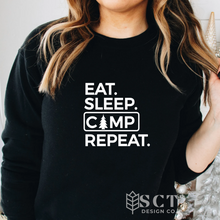 Load image into Gallery viewer, Eat Sleep Camp Repeat - Unisex Crewneck