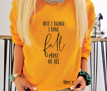 Load image into Gallery viewer, But I think I love fall most of all - Unisex Crewneck Sweater