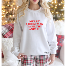 Load image into Gallery viewer, Merry Christmas ya filthy animal - Unisex Crewneck