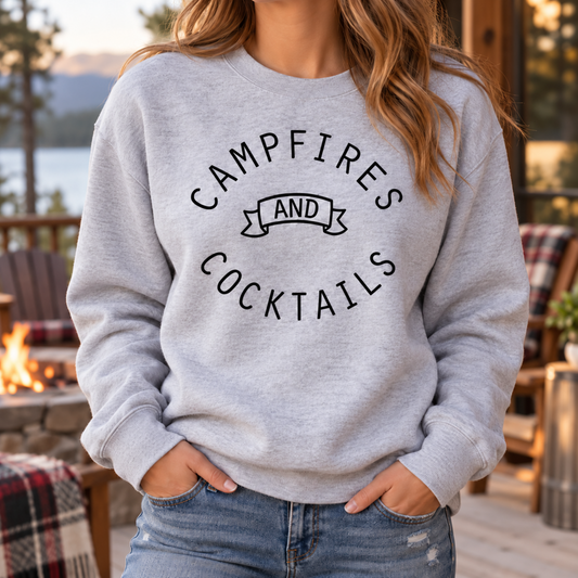 Campfire & Cocktails - Unisex Crewneck