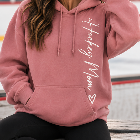 Hockey Mom Vertical [script]- Unisex Hoodie