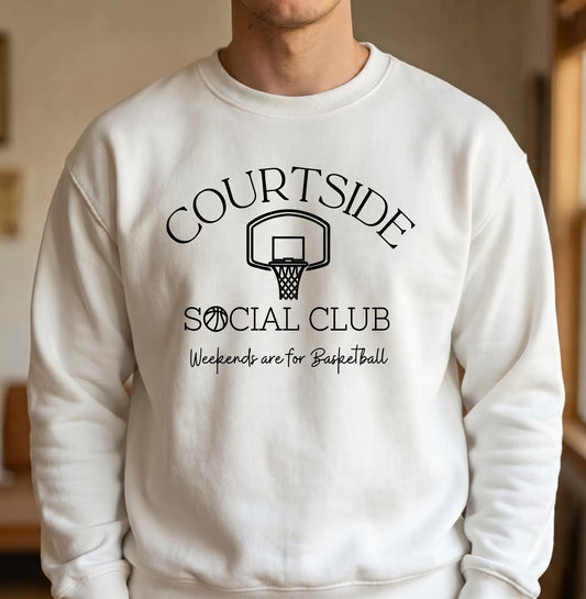 Courtside Social Club Weekends are for basketball - Unisex Crewneck