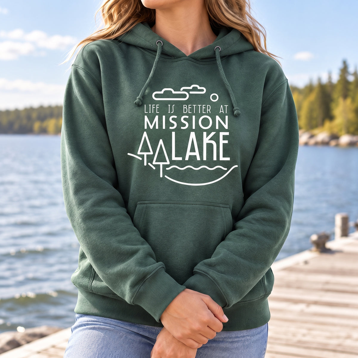 Life is better at Mission Lake {mod} - Unisex Hoodie