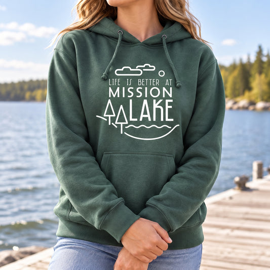 Life is better at Mission Lake {mod} - Unisex Hoodie