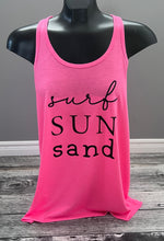 Load image into Gallery viewer, Surf Sun Sand - Ladies Flowy Tank
