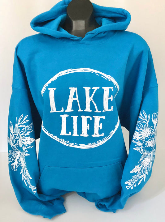 Lake Life - Floral Sleeves - Unisex hoodie/bunnyhug