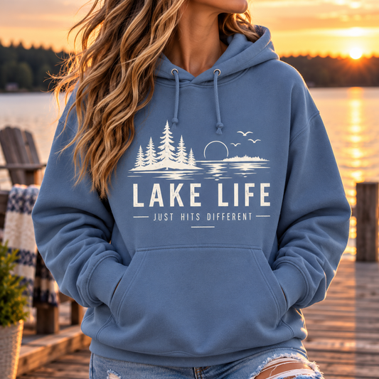 Lake Life just hits different - Unisex Hoodie