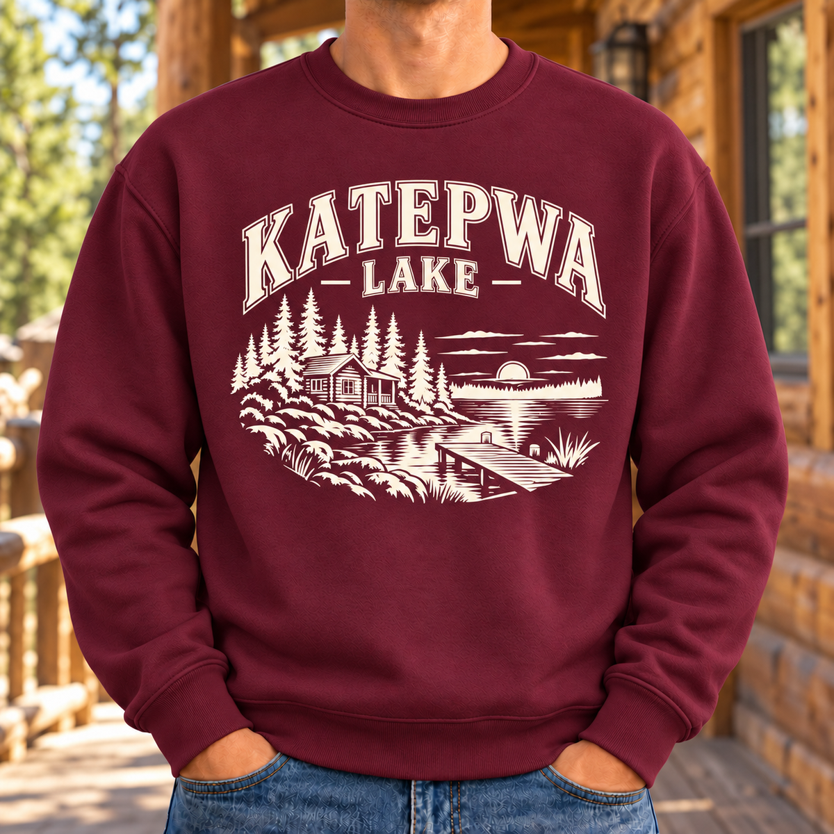 Katepwa Lake [Cabin]- Unisex Crewneck