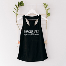 Load image into Gallery viewer, Pasqua Lake life is better here - Ladies Flowy Tank
