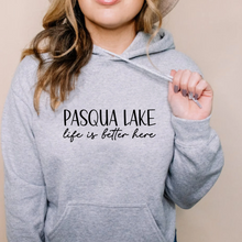 Load image into Gallery viewer, Pasqua Lake life is better here - Unisex hoodie
