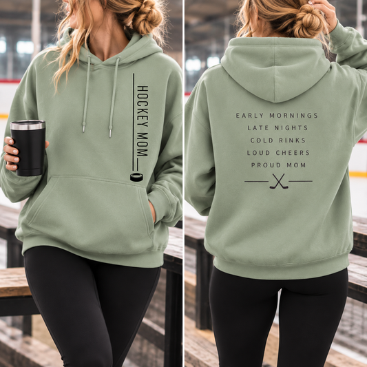 Hockey Mom Vertical [puck]- Unisex Hoodie