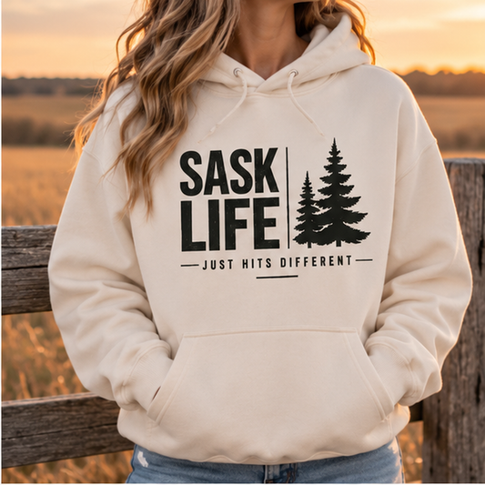 Sask Life just hits different [min]- Unisex Hoodie