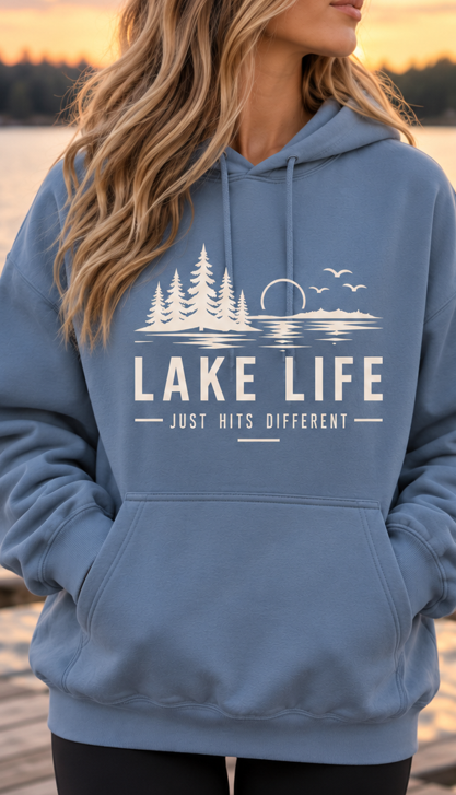 Lake Life just hits different - Unisex Hoodie