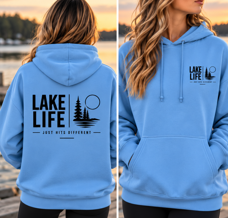 Lake Life just hits different [min]- Unisex Hoodie