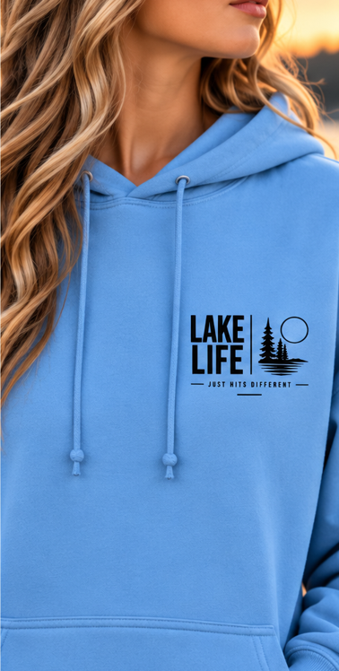 Lake Life just hits different [min]- Unisex Hoodie
