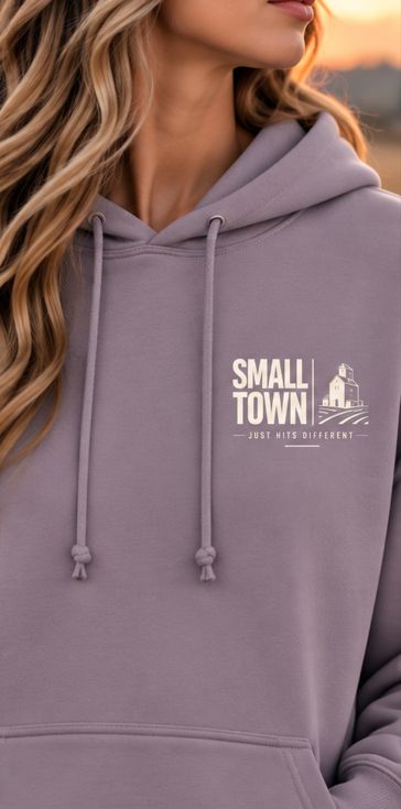 Small Town just hits different [min]- Unisex Hoodie