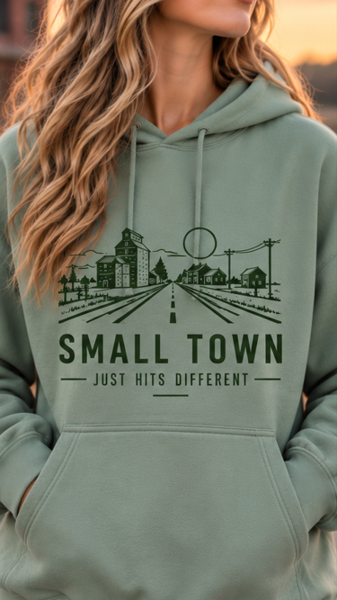 Small Town just hits different - Unisex Hoodie