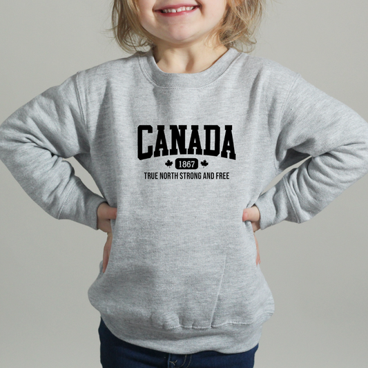 Canada True North Strong and Free - YOUTH Crewneck