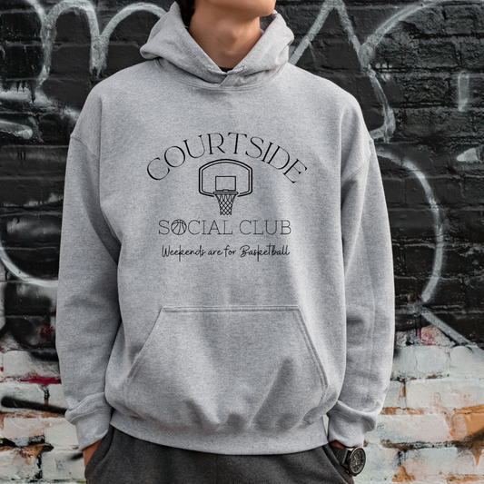 Courtside Social Club Weekends are for basketball - Unisex hoodie