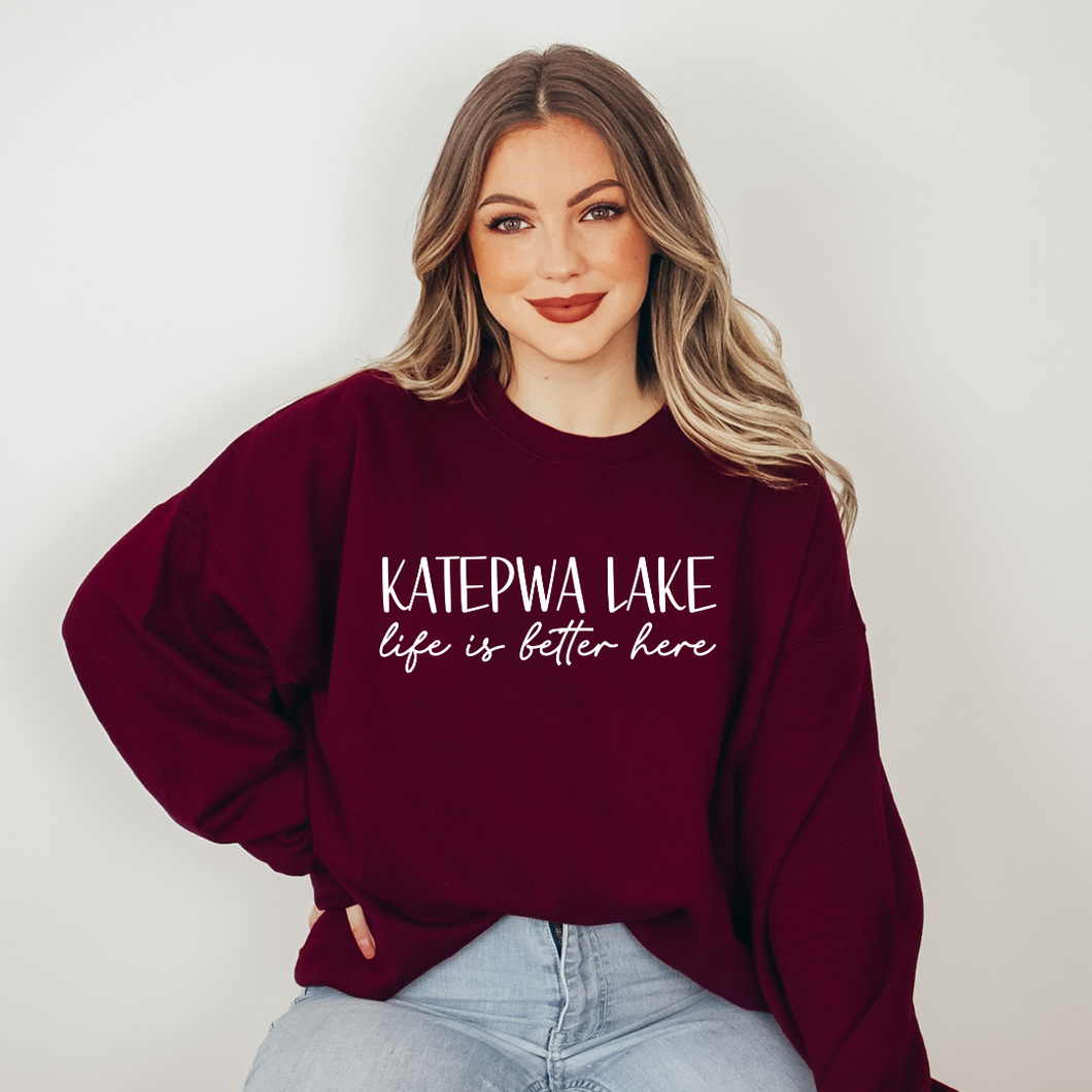 Katepwa Lake life is better here - Unisex Crewneck