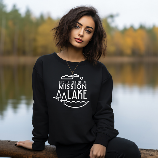 Life is better at Mission Lake {mod} - Unisex Crewneck