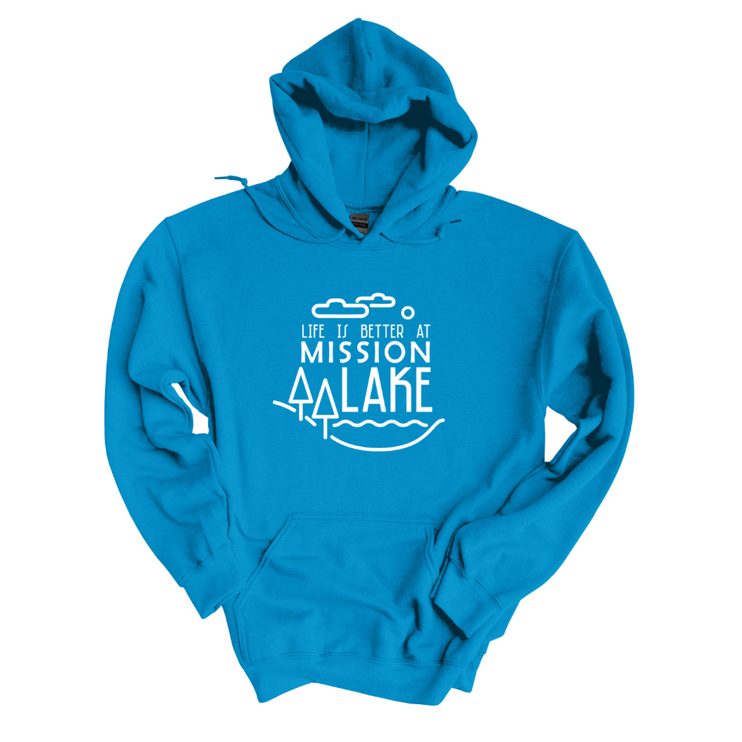 Life is better at Mission Lake {mod} - Unisex Hoodie