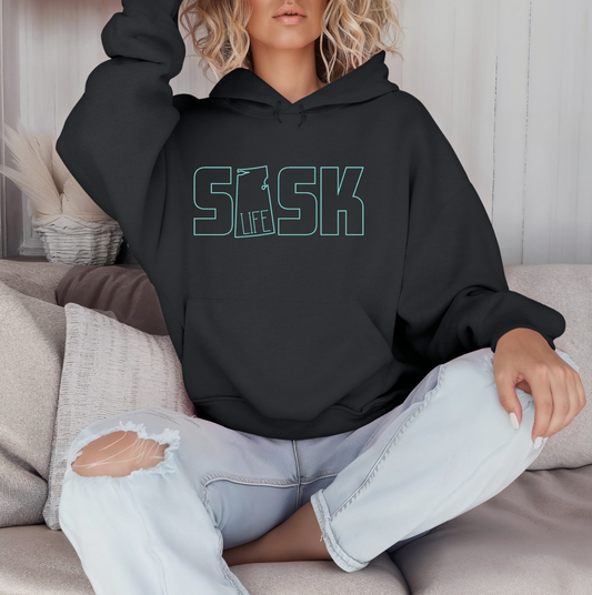 Sask Life {outline}- Unisex hoodie