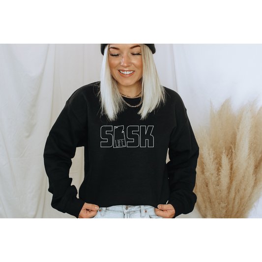 Sask Life {outline} - Unisex Crewneck