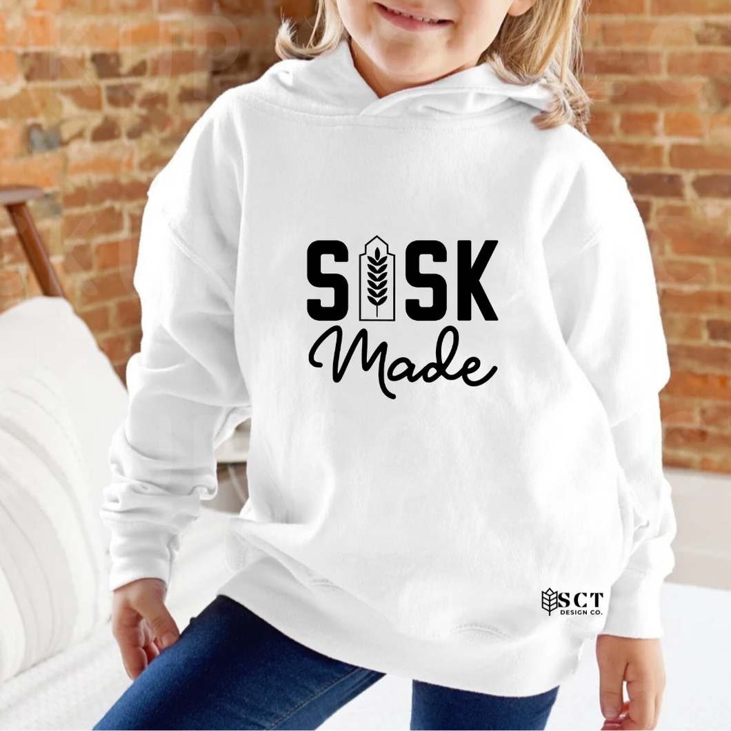 Sask Made {grain elevator} - Youth Hoodie