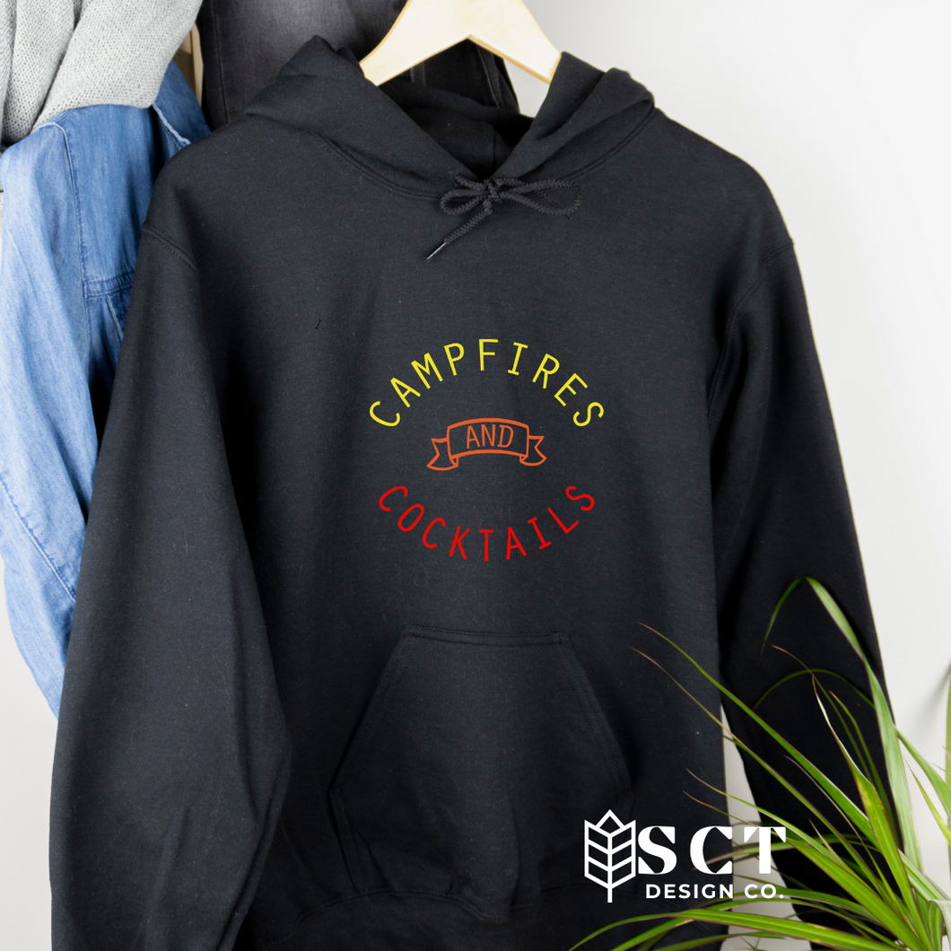 Campfires & Cocktails {multi-colour} - Unisex Hoodie