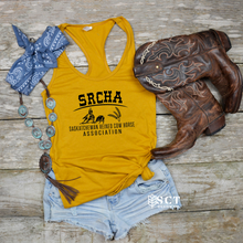 Load image into Gallery viewer, SRCHA - Saskatchewan Reined Cow Horse Association - Ladies Racerback Tank
