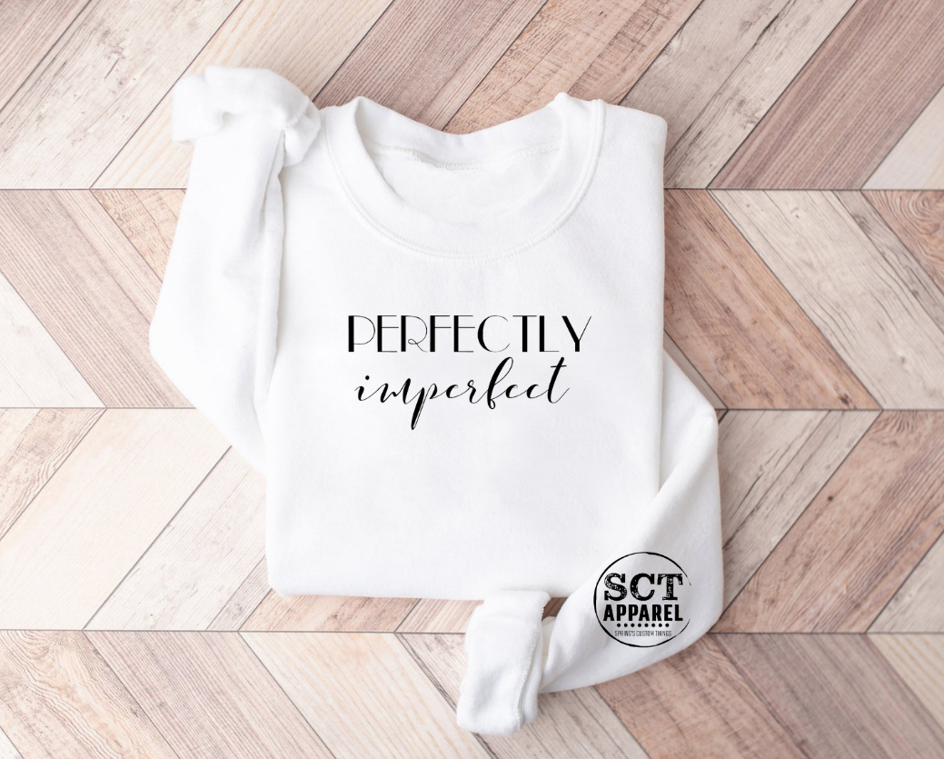 Perfectly Imperfect script - Unisex Crewneck Sweater