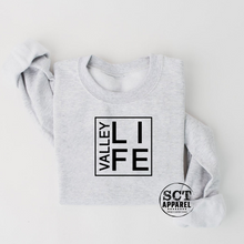 Load image into Gallery viewer, Valley Life {box design} - Unisex crewneck sweater
