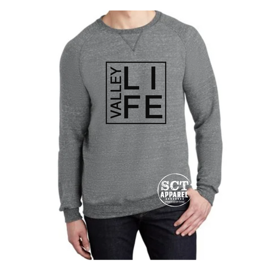 Valley Life {box design} - Vintage - Unisex Crewneck