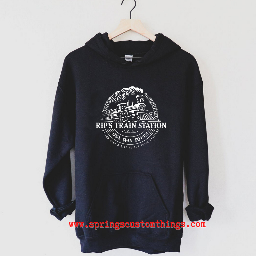 RIP's Train Station One Way Tours - Unisex hoodie