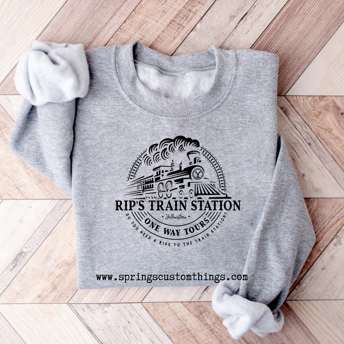 RIP's Train Station One Way Tours - Unisex Crewneck