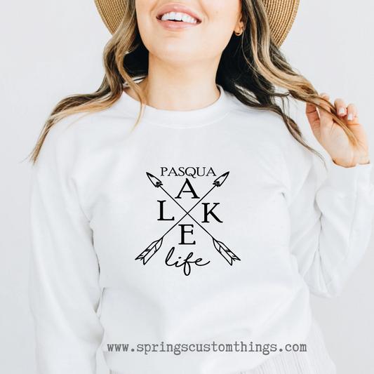 Pasqua Lake Life - Crossed Arrows  - Unisex Crewneck Sweater