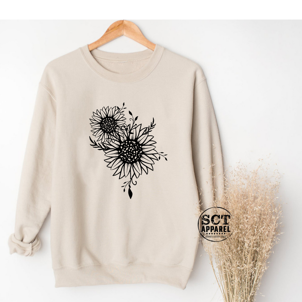 Sunflower Floral - Unisex Crewneck Sweater