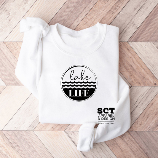 Lake Life {waves} - Unisex crewneck sweater