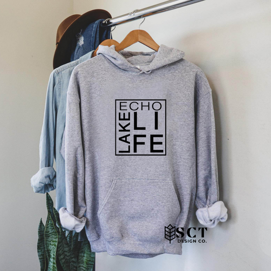 Echo Lake Life {box design} - Unisex Hoodie