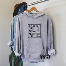 Load image into Gallery viewer, Echo Lake Life {box design} - Unisex Hoodie
