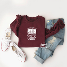 Load image into Gallery viewer, What Happens At The Camp Stays At The Camp - Unisex Crewneck Sweater
