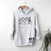 Load image into Gallery viewer, Peace✌🏻Love❤️Camping🔥 - Unisex Hoodie/Bunnyhug
