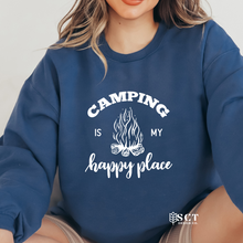 Load image into Gallery viewer, Camping is my happy place - Unisex Crewneck

