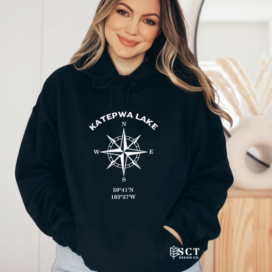 Katepwa Lake {compass} - Unisex Hoodie