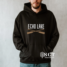 Load image into Gallery viewer, Echo Lake Life {Crossed Paddles} - Unisex Hoodie
