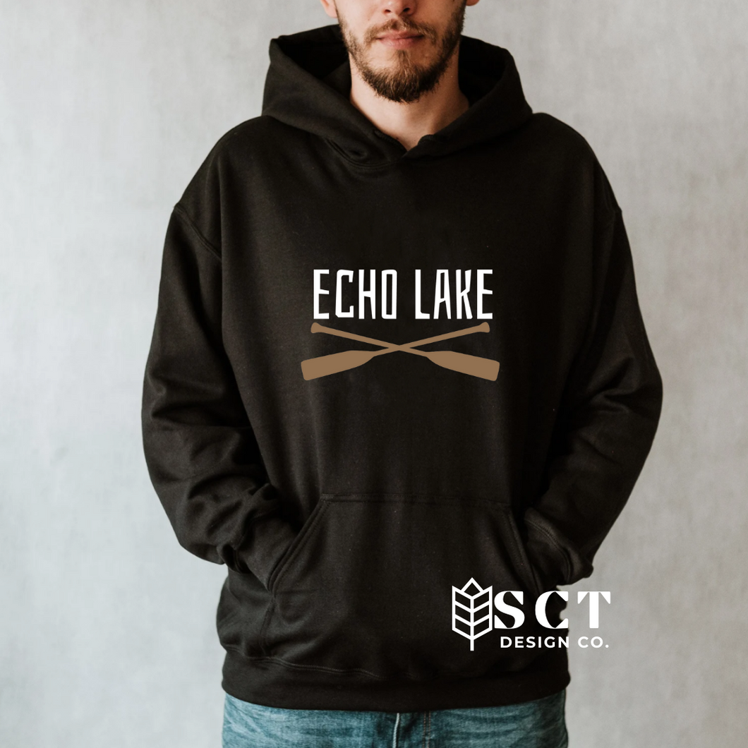 Echo Lake Life {Crossed Paddles} - Unisex Hoodie