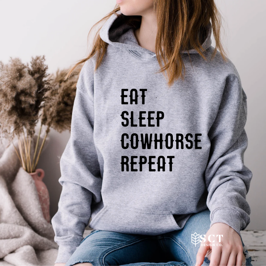 Eat Sleep Cowhorse Repeat - Unisex Hoodie